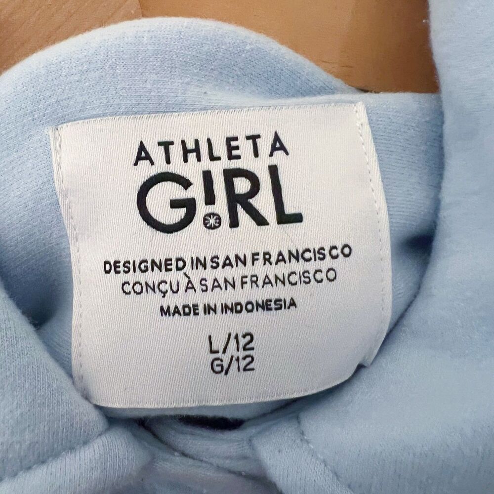 Athleta Girl RetroActive Oversized Shacket Ice Blue Button Up Size L/12 Girl's - Picture 5 of 7